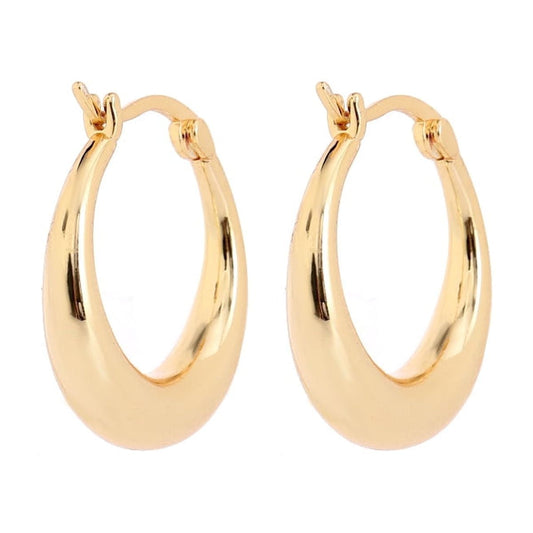 Amy and Annette 14K Gold Graduated Hoop Huggie Earring in 14K Yellow Gold Plated