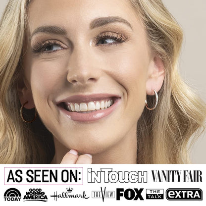 Cate & Chloe Bianca 18k White Gold Plated 25mm Hoop Earrings with Swarovski Crystals for Women