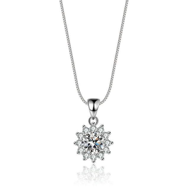 1 Carat Gorgeous Moissanite Pendant Necklaces for Women 925 Sterling Silver Necklace with Diamond 18K Plated Dainty Jewelry Product details