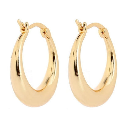 Amy and Annette 14K Gold Graduated Hoop Huggie Earring in 14K Yellow Gold Plated