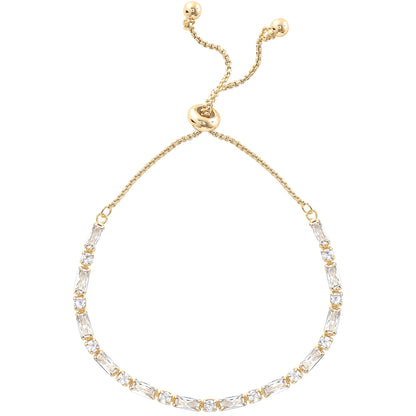 Believe by Brilliance Women's 14kt Gold Flash Plated Cubic Zirconia Adjustable Bracelet Set, 2