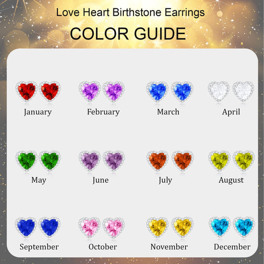 APSVO 18K White Gold Plated Love Heart Stud Earrings for Women CZ S925 Sterling Silver April Birthstone Earrings with Crystal Wedding Graduation Birthday Jewelry Gifts Teen Mom Ideas Age
