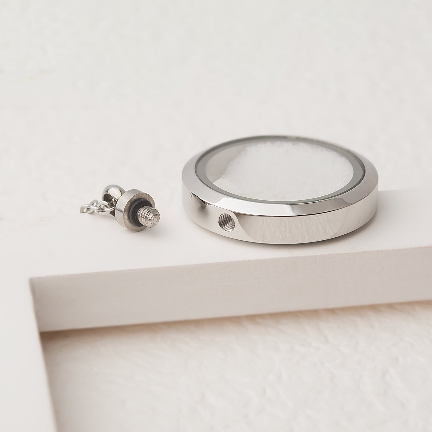 Anavia Collar con Medallón de Cristal con Memoria Collar Conmemorativo para Cenizas, Medallón con Forma de Urna de Cristal, Joyería Conmemorativa para Cabello O Medallón de Flores Secas