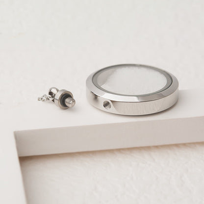 Anavia Collar con Medallón de Cristal con Memoria Collar Conmemorativo para Cenizas, Medallón con Forma de Urna de Cristal, Joyería Conmemorativa para Cabello O Medallón de Flores Secas