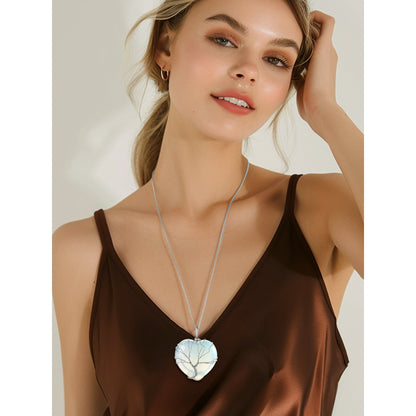 Bestyle Collares de Cristal de Corazón de Árbol de la Vida para Mujer, Collar de Piedra Lunar, Colgante de Piedra Natal de Junio, Regalo de Joyería para Madre Esposa