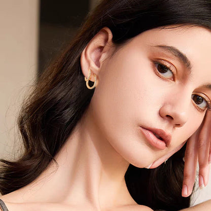 Alexcraft Juego de Aretes Tipo Aro de Oro de 14 Quilates, Hipoalergénicos, 6 Pares