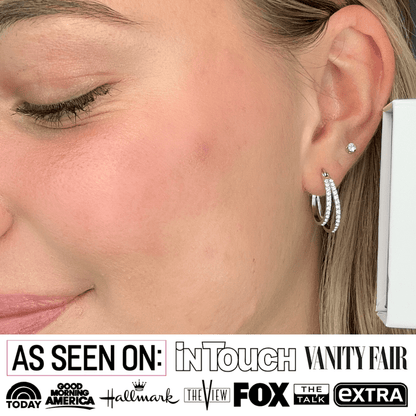 Cate & Chloe Corina 18k White Gold Plated 20mm Hoop Earrings with Swarovski Crystals Gift for Women