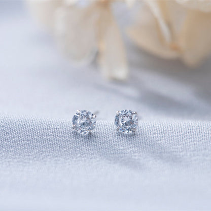 4 Pairs 925 Sterling Silver Tiny Stud Earrings Set Cubic Zirconia Stud Earrings for Women