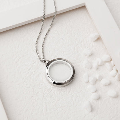 Anavia Collar con Medallón de Cristal con Memoria Collar Conmemorativo para Cenizas, Medallón con Forma de Urna de Cristal, Joyería Conmemorativa para Cabello O Medallón de Flores Secas