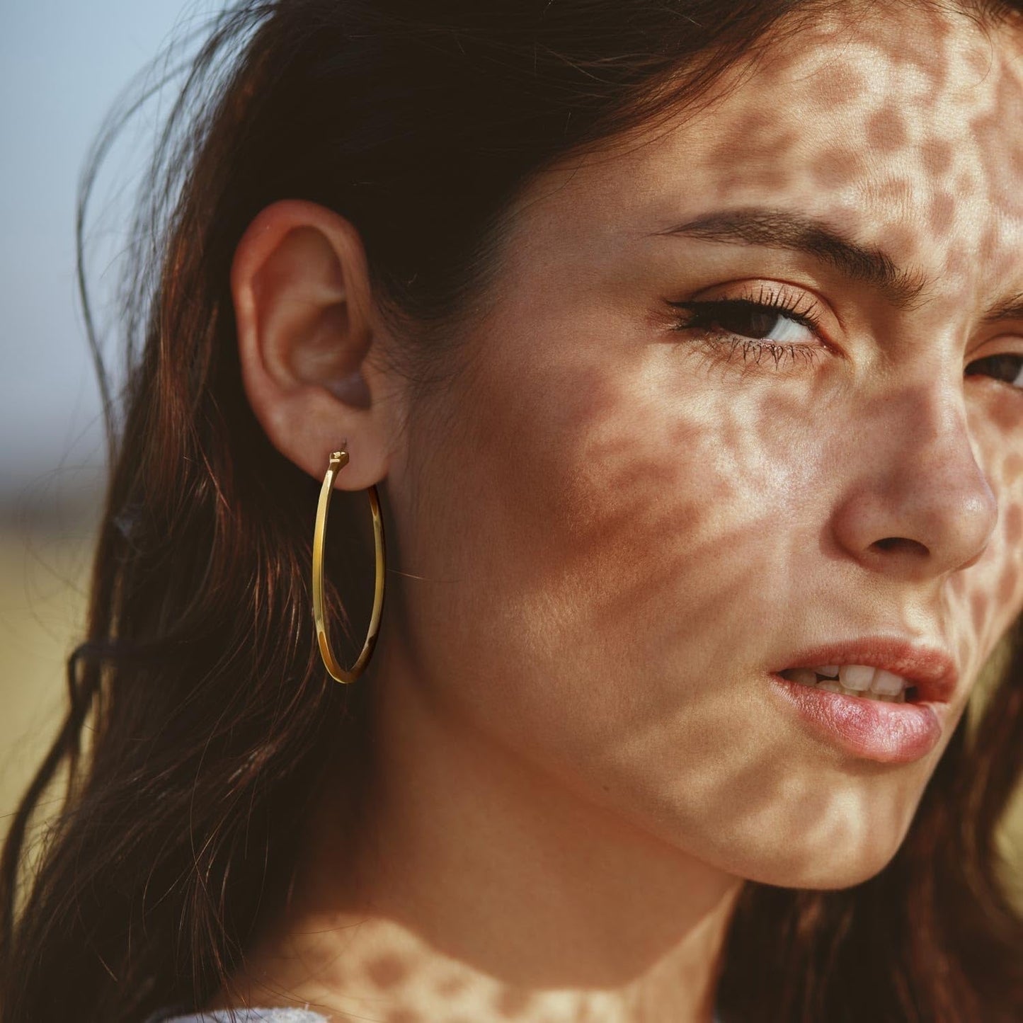 14K Gold Hoop Earrings for Women Large Gold Hoop Earrings Round Square-edge Gold Earrings for Women 14 Karat Gold Hoops Earrings Women’s Hoop Earrings (40mm)