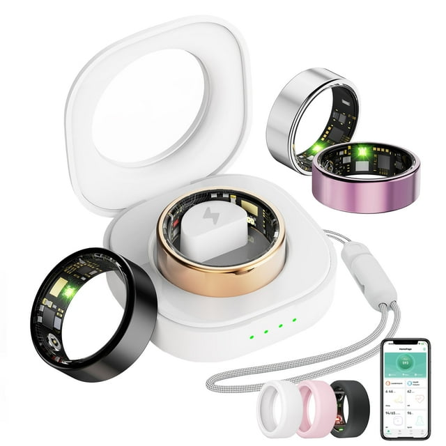 Fitness Tracker Ring, IP68 Waterproof, Long Lasting Batteries, Sleep Ring, Remote Photography