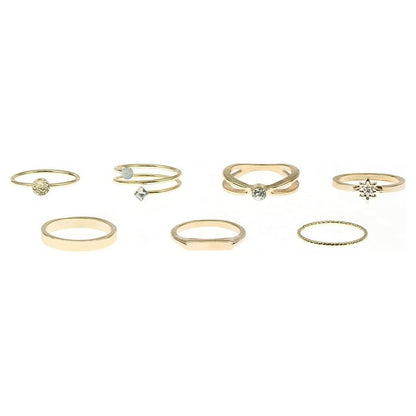 Time and Tru Delicate Gold-Tone Stacking Rings Set, 7-Pack