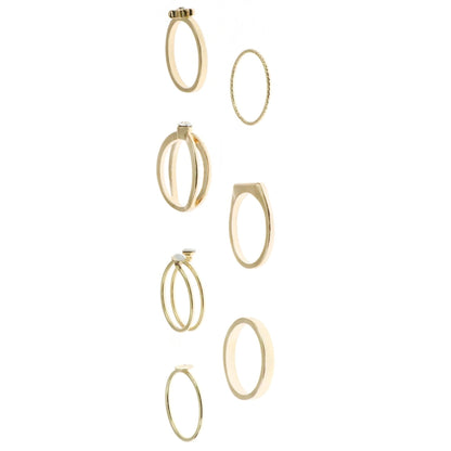 Time and Tru Delicate Gold-Tone Stacking Rings Set, 7-Pack